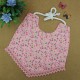 Handmade Pink Floral Bib With Lace 
