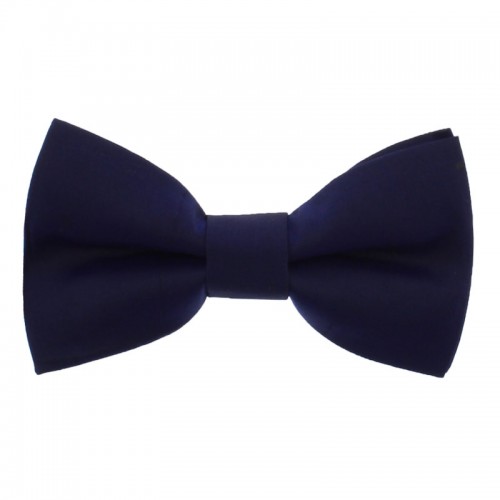 Dark Blue Silk Men's Pre-Tied Bow Tie