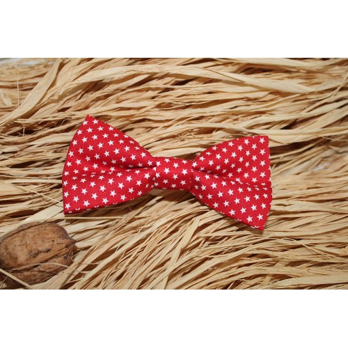 Men's Pre-Tied Bow Tie Red With Stars
