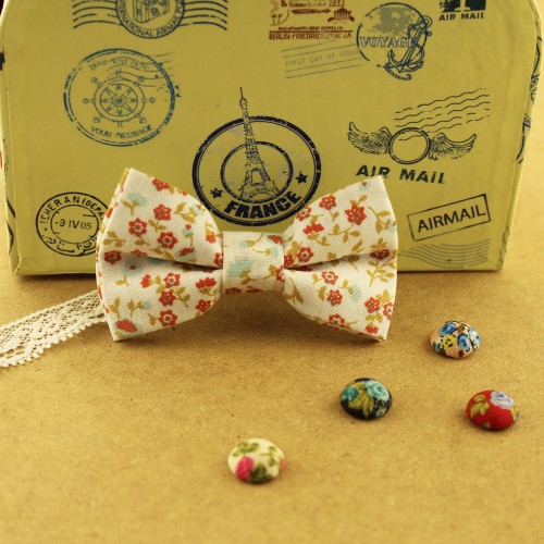 Floral Kid Pre-Tied Bow Tie For 0-36 Months Old