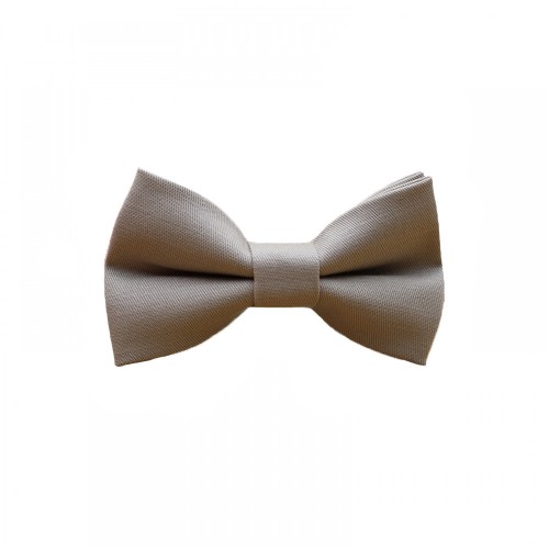 Handmade Gray Beige Baby Pre-Tied Bow Tie 0-36 Months Old