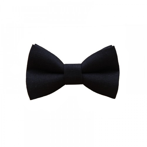 Black Handmade Kid Pre-Tied Bow Tie For 0-36 Months Old