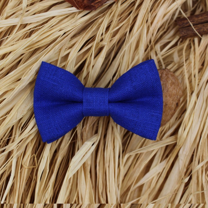 Blue Royal Linen Kid Pre-Tied Bow Tie For 0-36 Months Old