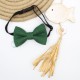 Dark Green Linen Kid Pre-Tied Bow Tie For 0-36 Months Old