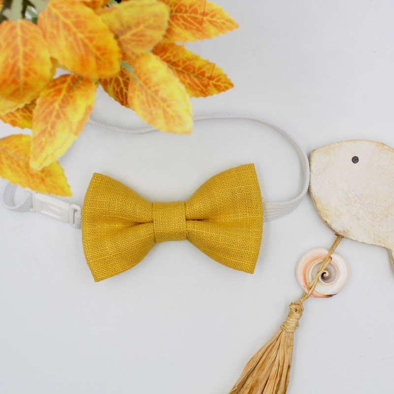 Mustard Baby Pre-Tied Bow Tie For 0-36 Months Old