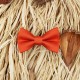 Handmade Orange Kid Pre-Tied Bow Tie For 0-36 Months Old