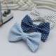 Handmade Baby Bow Tie Blue Jeans With White Stars