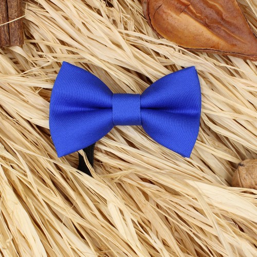 Handmade Blue Electric Baby Pre-Tied Bow Tie 0-36 Months Old