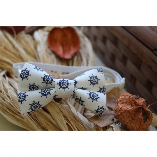Baby Bow Tie White With Blue Navy Navy Steering Wheel 0 to 36 Months 