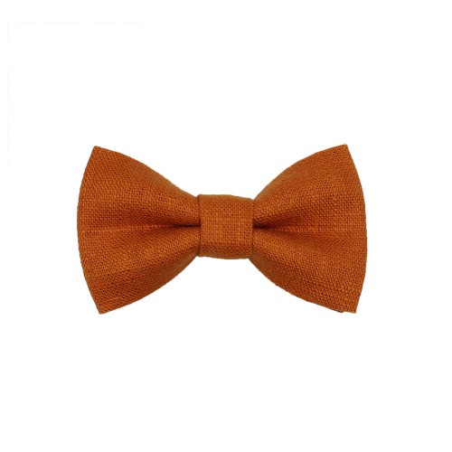 Rust Brown Linen Kid Pre-Tied Bow Tie For 0-36 Months Old