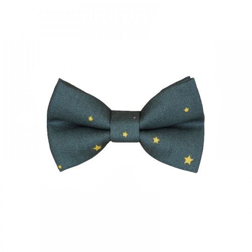 Christmas Baby Bow Tie Green With Gold Stars