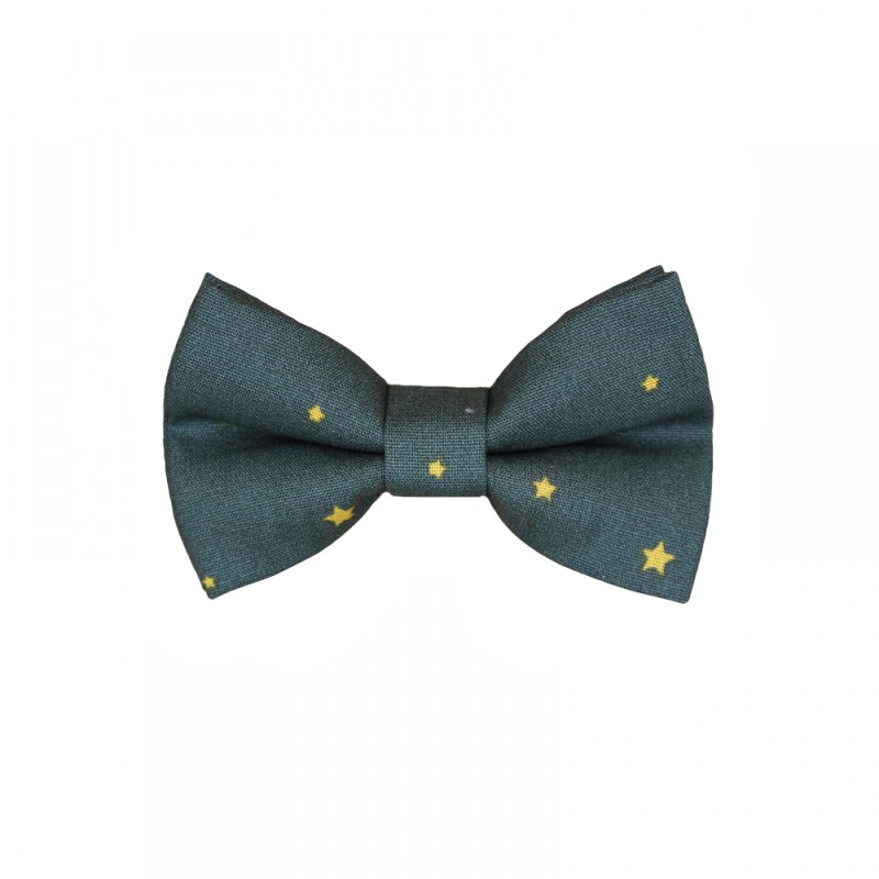 Christmas Baby Bow Tie Green With Gold Stars