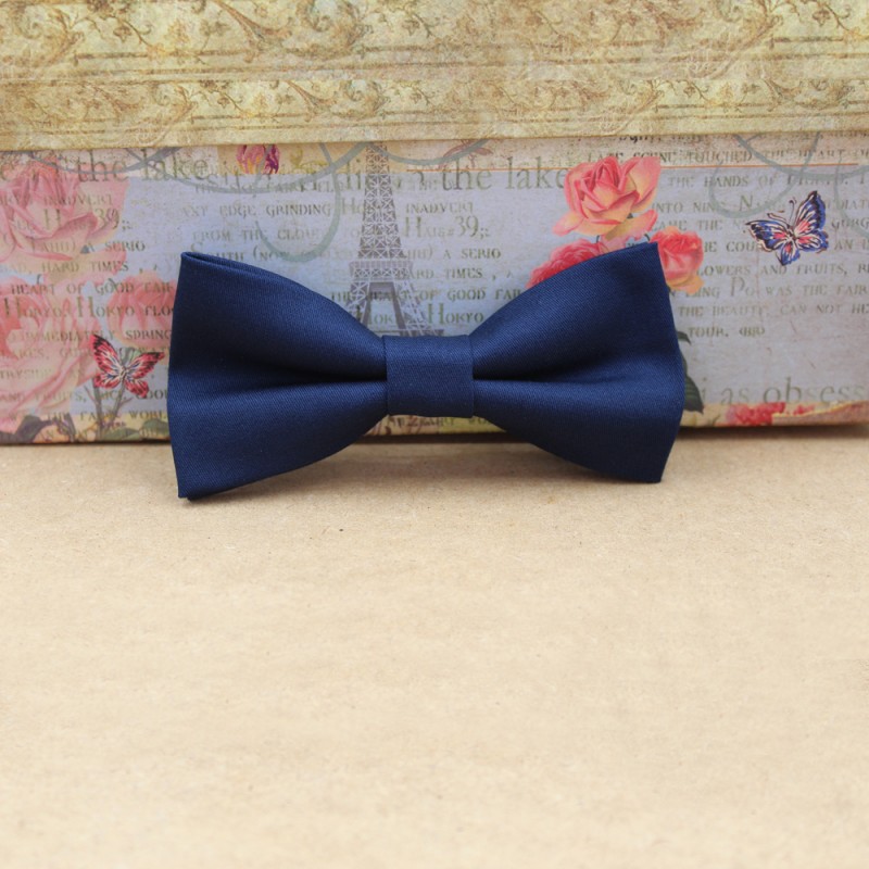 Handmade Blue Navy Men's Pre-Tied Bow Tie
