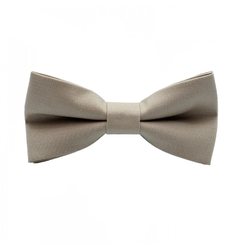 Handmade Gray Beige Men's Pre-Tied Bow Tie