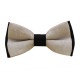 Linen Men's Bow Tie Black - Beige 