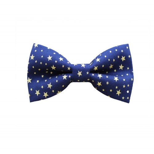 Christmas Men's Bow Tie Blue Navy With Gold Stars 