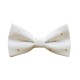 Christmas Men's Bow Tie White With Gold Stars 