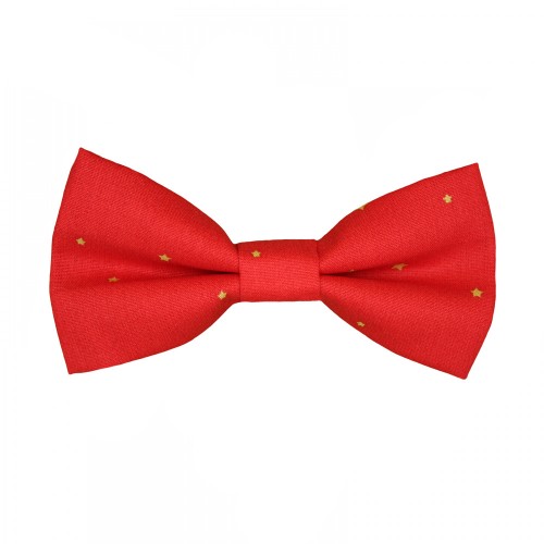 Christmas Men's Bow Tie Red With Gold Stars 