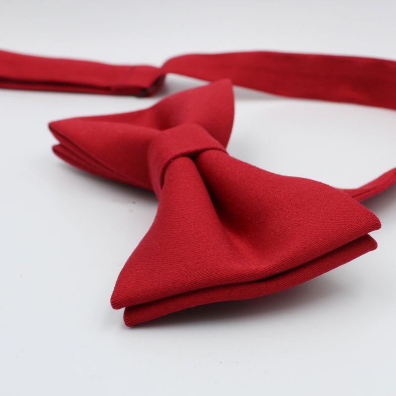 Handmade Wine Red Men's Pre-Tied Bow Tie