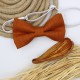 Rust Brown Linen Children's Bow Tie 