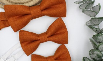 Elegance and Style: The Handmade Linen Bowtie in Rust Brown