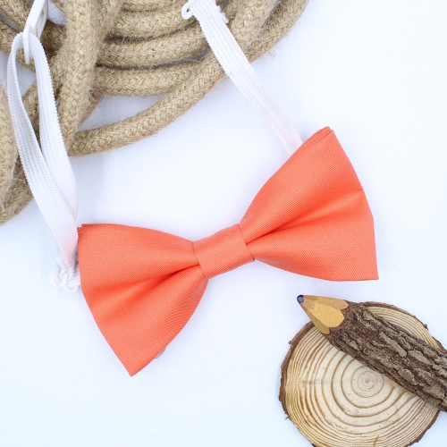 Handmade Coral Kid Pre-Tied Bow Tie 7-14 Years Old