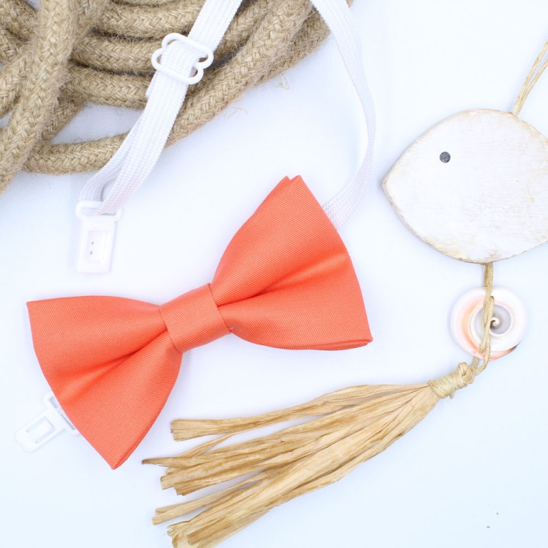Handmade Coral Kid Pre-Tied Bow Tie For 3-6 Years Old