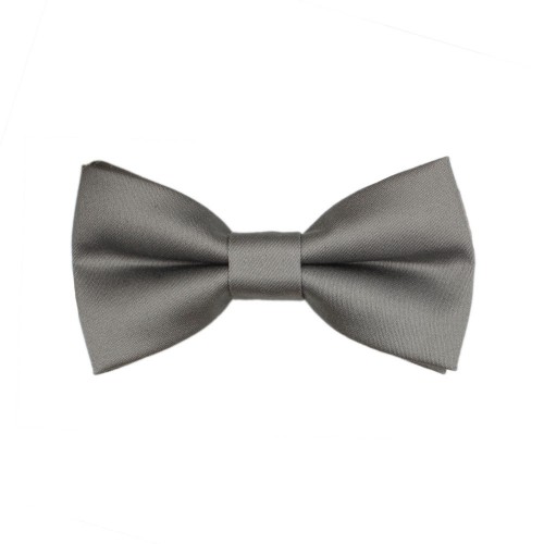 Handmade Silver Gray Kid Pre-Tied Bow Tie For 7-14 Years Old