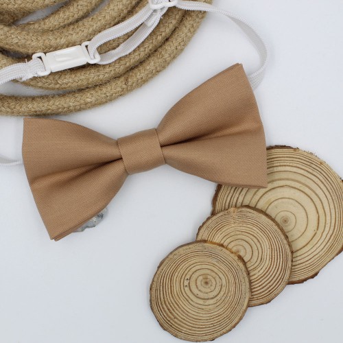 Children's Bow Tie Brown Camel 7 to 14 Years