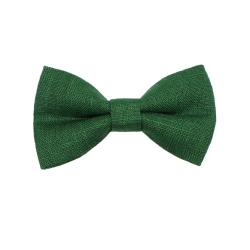 Dark Green Linen Kid Pre-Tied Bow Tie For 2-6 Years Old