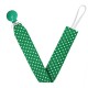 Handmade Pacifier Clip Green Polka Dots With Green Clip 