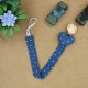 Handmade Pacifier Clip Jeans Little Dots With Heart