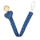 Handmade Pacifier Clip Jeans Little Dots With Heart
