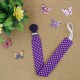 Handmade Pacifier Clips Purple Polka Dots With Purple Clips