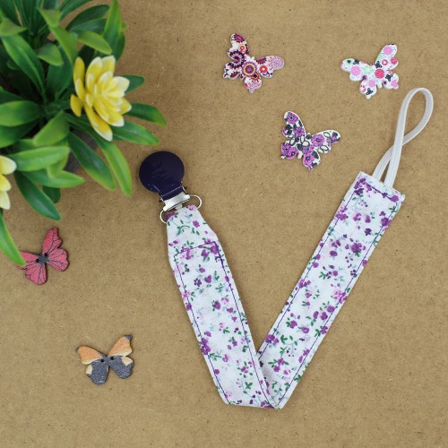 Handmade Pacific Clip Purple Floral With Purple Clip