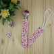 Handmade Pacifier Clip Red Floral With Heart Clip 