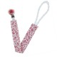 Handmade Pacifier Clip Red Floral With Heart Clip 