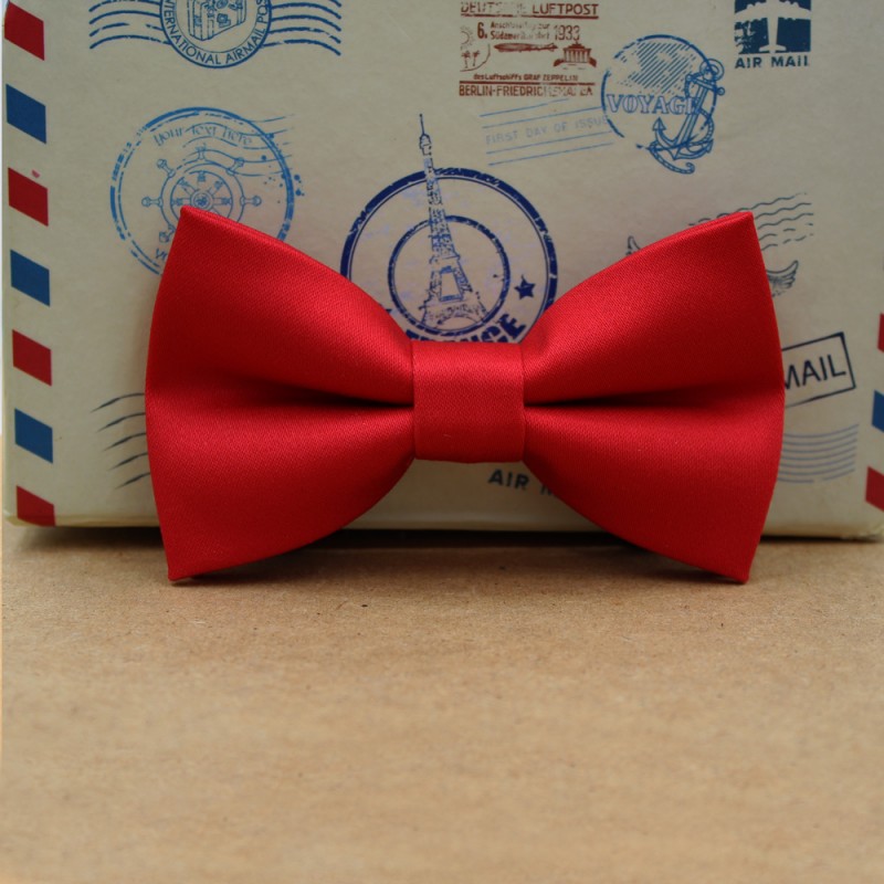 Hnadmade Red Kid Pre-Tied Bow Tie For 3-6 Years Old