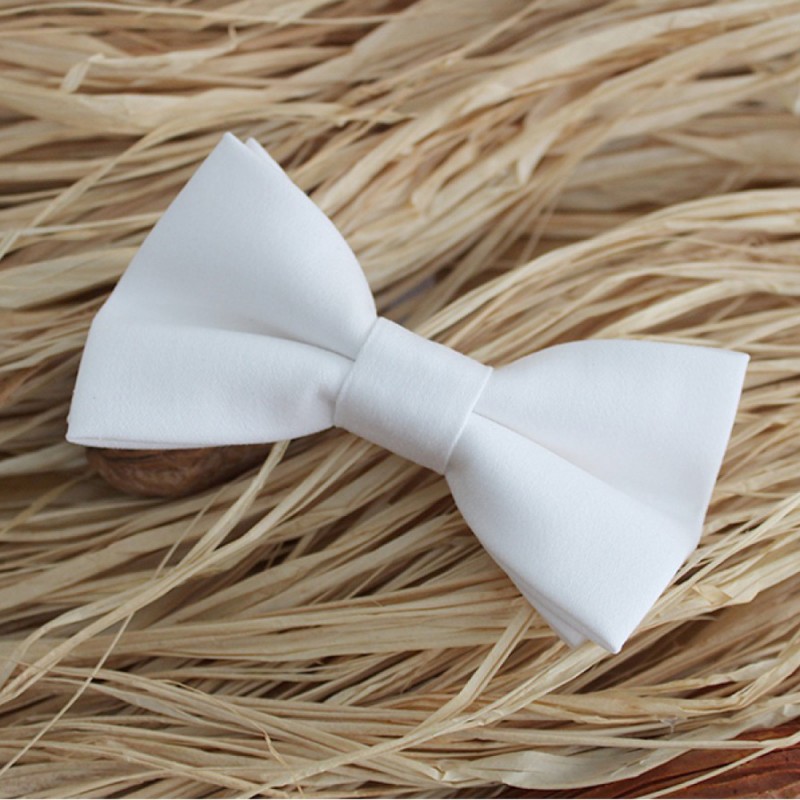 Handmade Children's Bow Tie White 3 - 6 Years