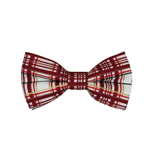 Christmas Children's Bow Tie White Gold Bordeaux 2 To 6 Years