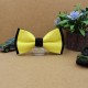 Black Yellow Kid Pre-Tied Bow Tie For 2-6 Years Old