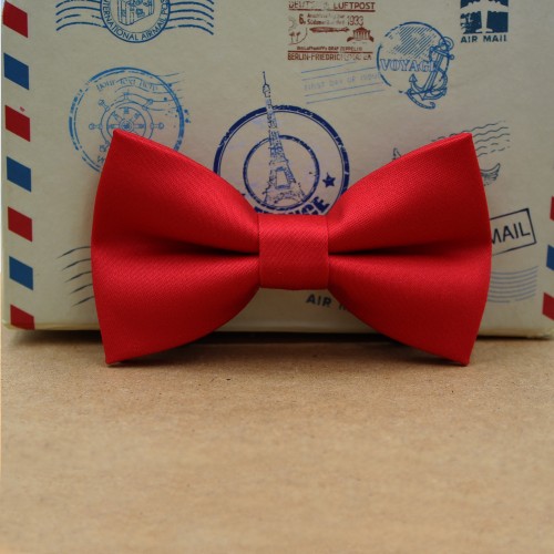 Handmade Red Kid Pre-Tied Bow Tie 7-14 Years Old