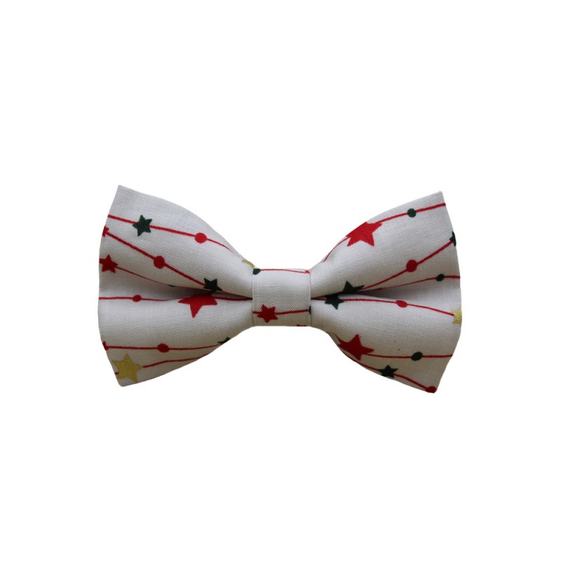Christmas Children's Bow Tie White With Red Garland 7 To 14 Years Old