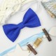 Handmade Blue Royal Linen Kid Pre-Tied Bow Tie For 3-6 Years Old