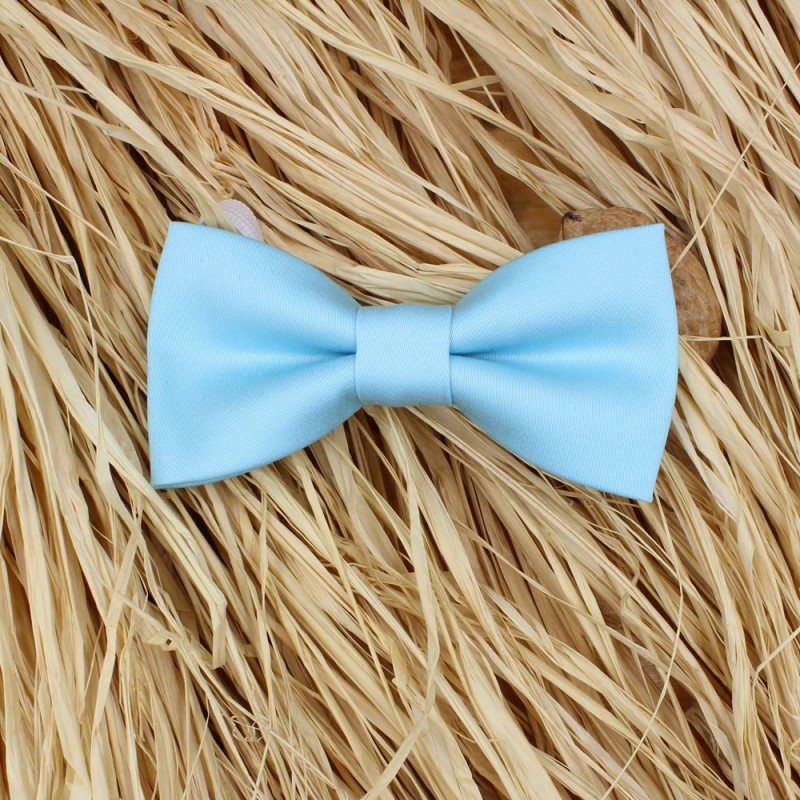Handmade Light Blue Kid Pre-Tied Bow Tie For 3-6 Years Old