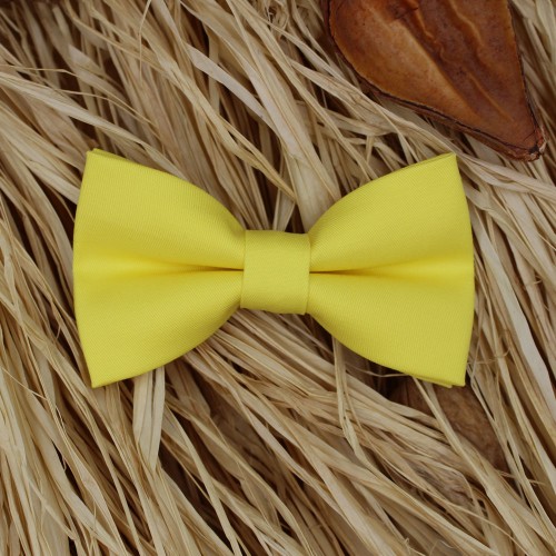 Handmade Yellow Kid Pre-Tied Bow Tie 3-6 Years Old