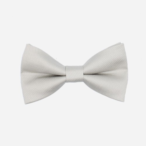 Solid Color Children's Bow Tie Gray With Embossed Stripes 7 to 14 Years