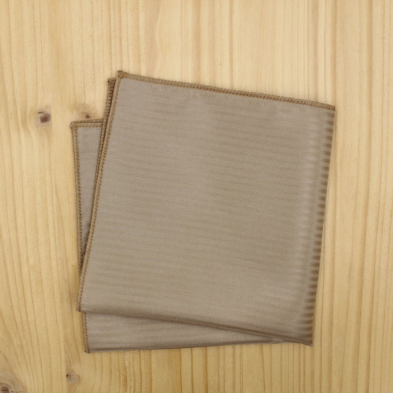 Camel Stripe Satin Pocket Square Suit