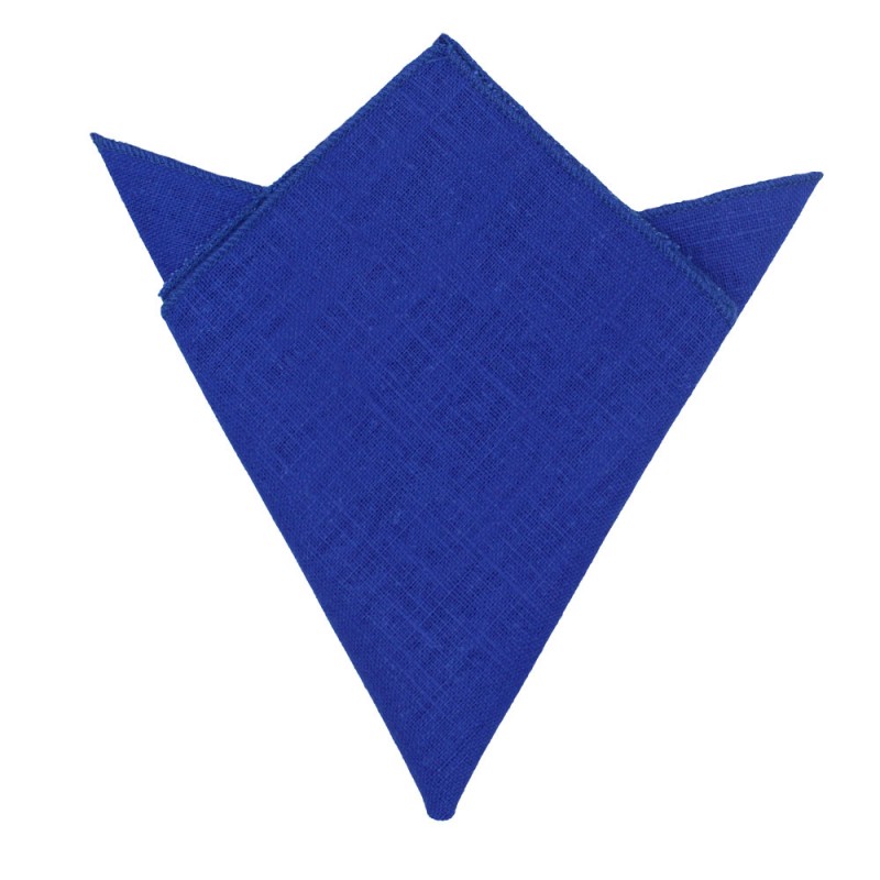 Linen Blue Roua Pocket Handkerchief