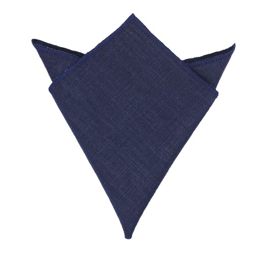 Linen Blue Navy Pocket Handkerchief